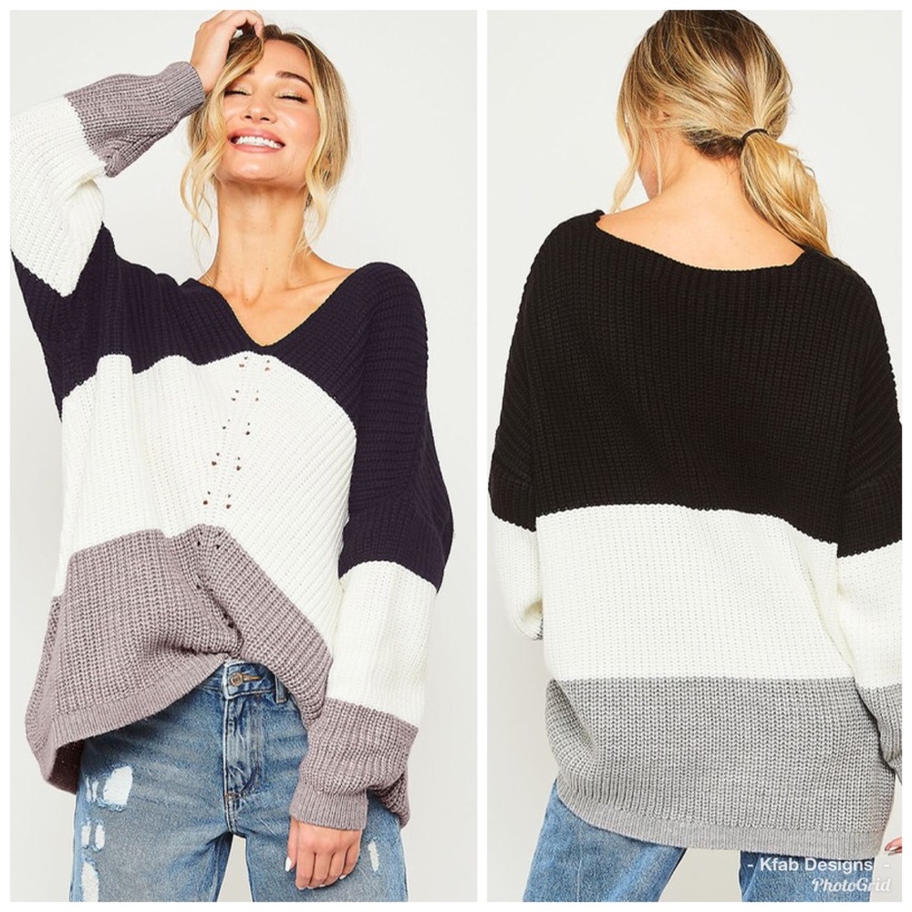 ā¤ļøLAST 2! Chunky Color Block Relaxed Fit Sweater! - Picture 5 of 6